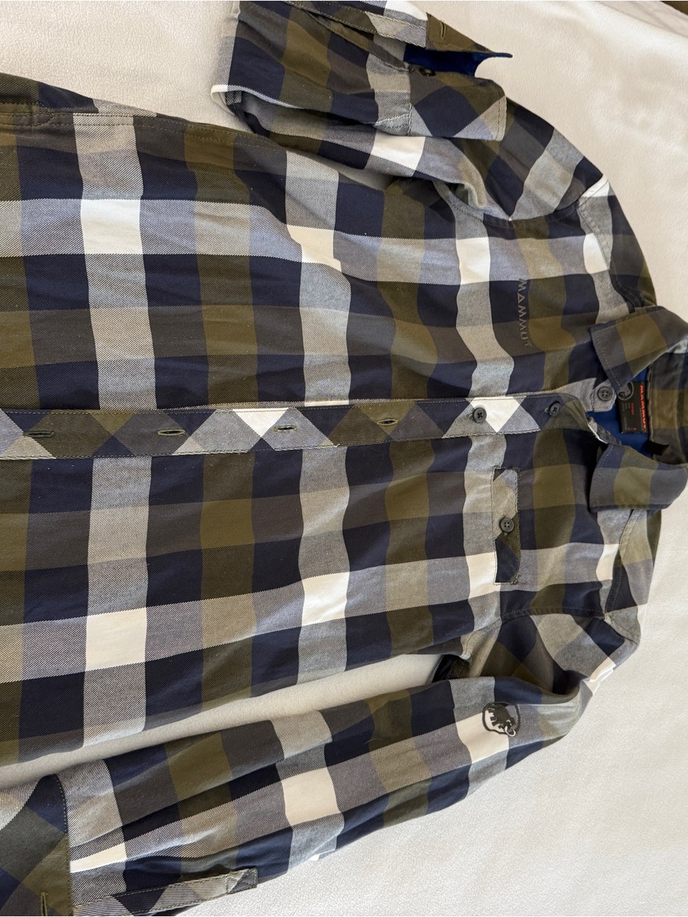 Mammut Olive, Navy & White Plaid Button-Down Shirt